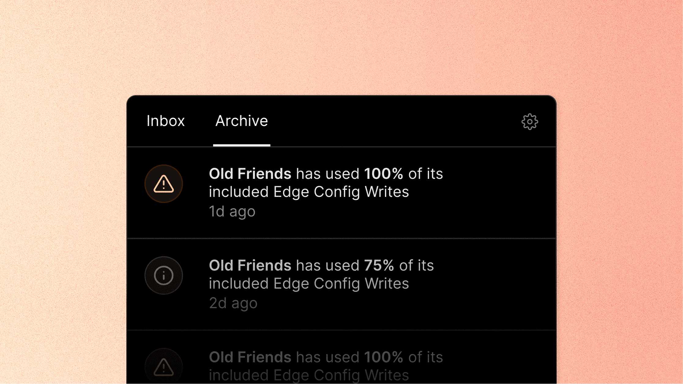 Edge config overages